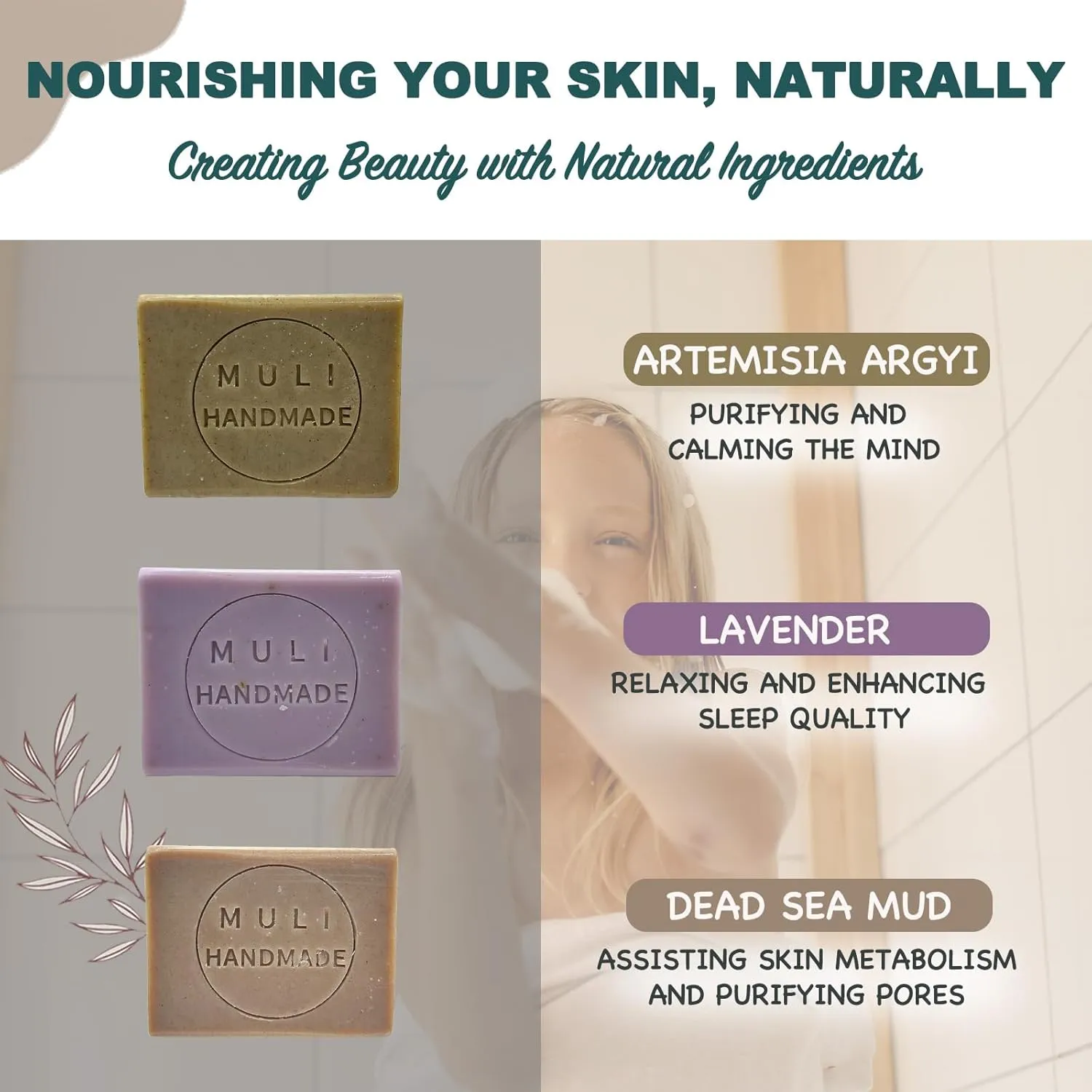 Natural Handemade Bar Soap for Men and Women with Essential oils, Scented Bar Soaps for Bath, Fragrance Gift Set (Pack of 3) Lavender