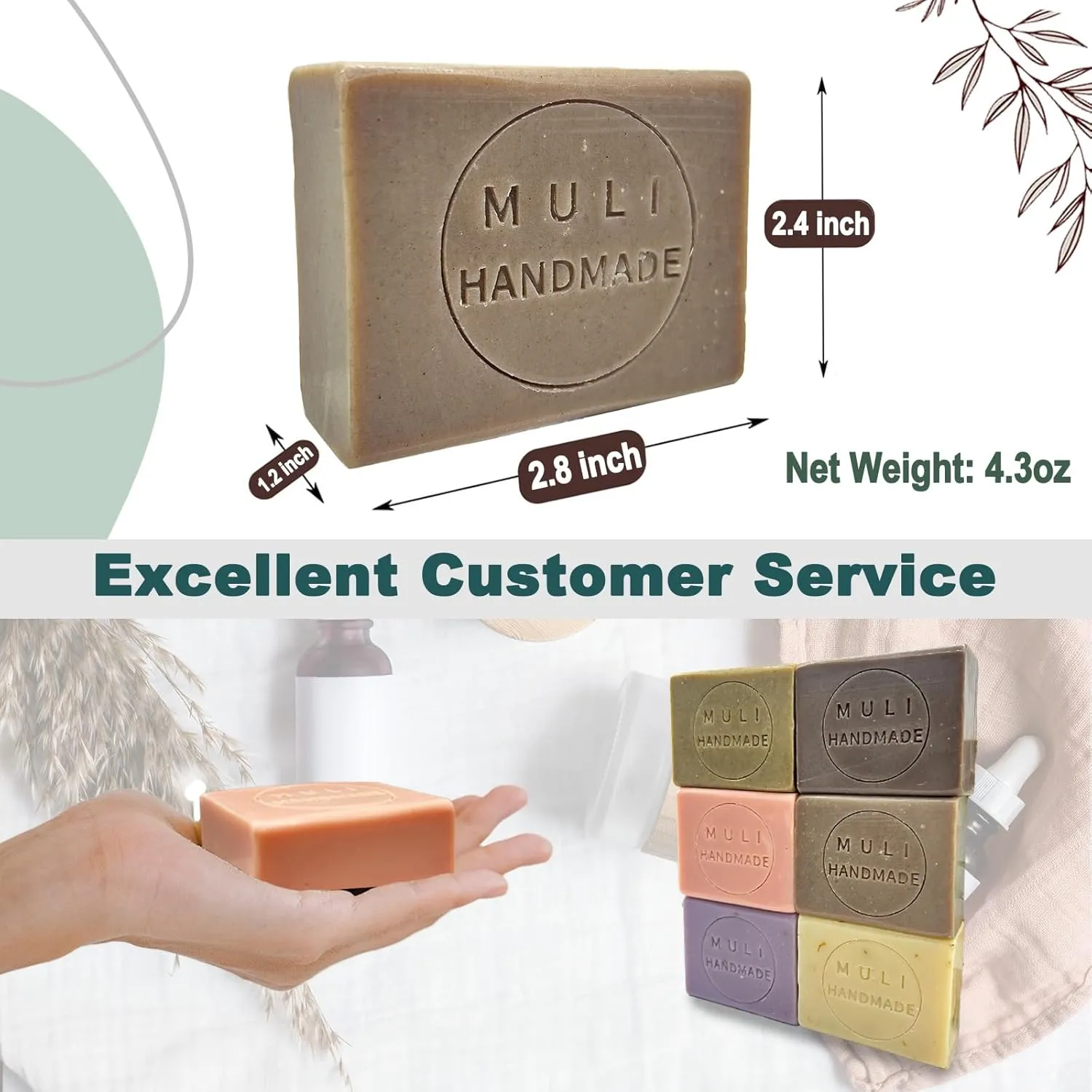 Natural Handemade Bar Soap for Men and Women with Essential oils, Scented Bar Soaps for Bath, Fragrance Gift Set (Pack of 3) Lavender