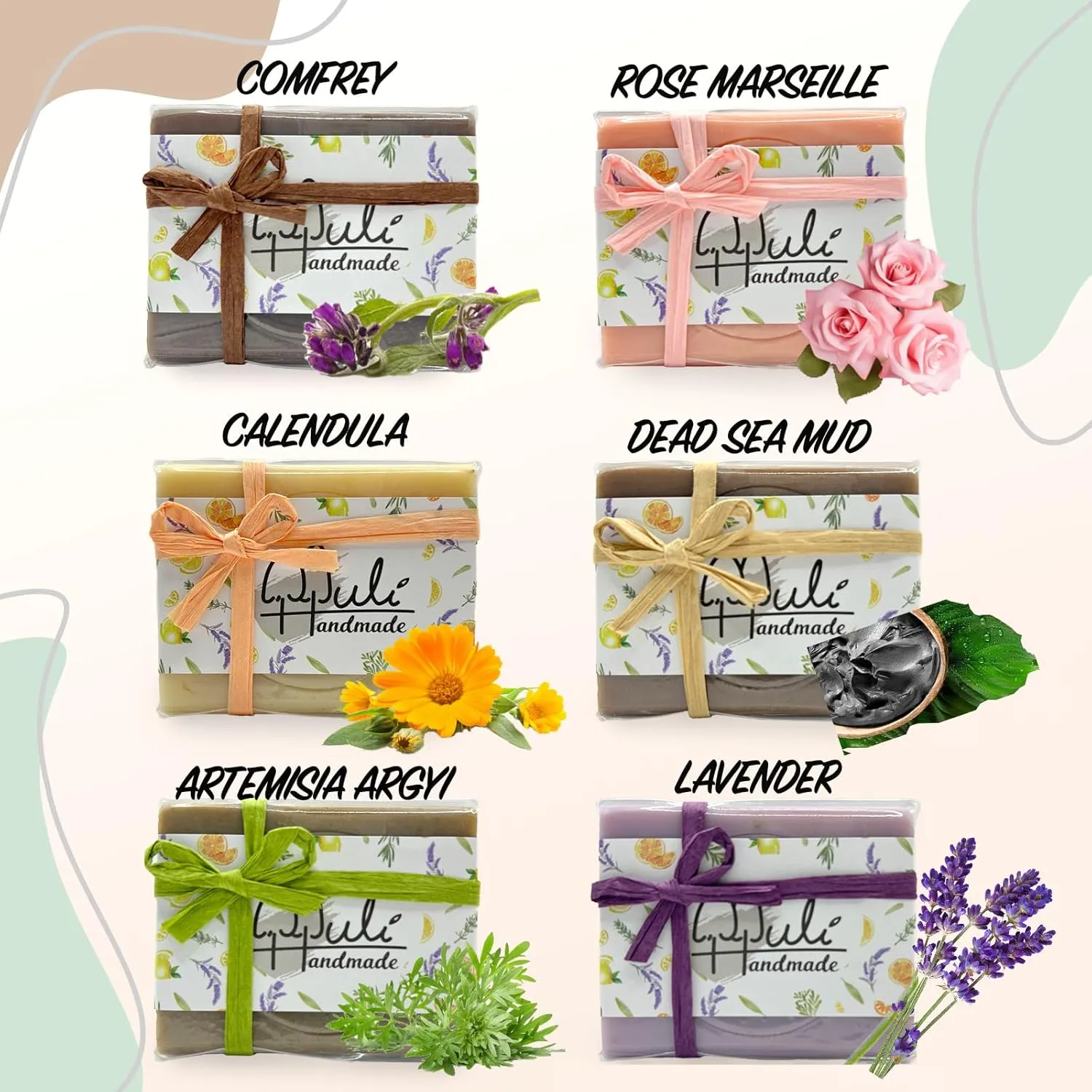 Natural Handemade Bar Soap for Men and Women with Essential oils, Scented Bar Soaps for Bath, Fragrance Gift Set (Pack of 3) Lavender