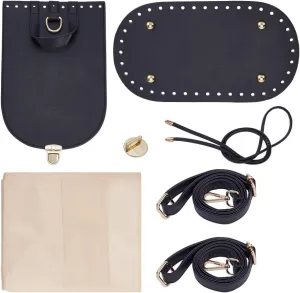 NBEADS Leather Purse Making Kit, Shoulder Bag Making Set DIY Handmade Bag Sewing Accessories Leather Bag Kit for DIY Purse Shoulder Bag Stitched Craft Making, Black