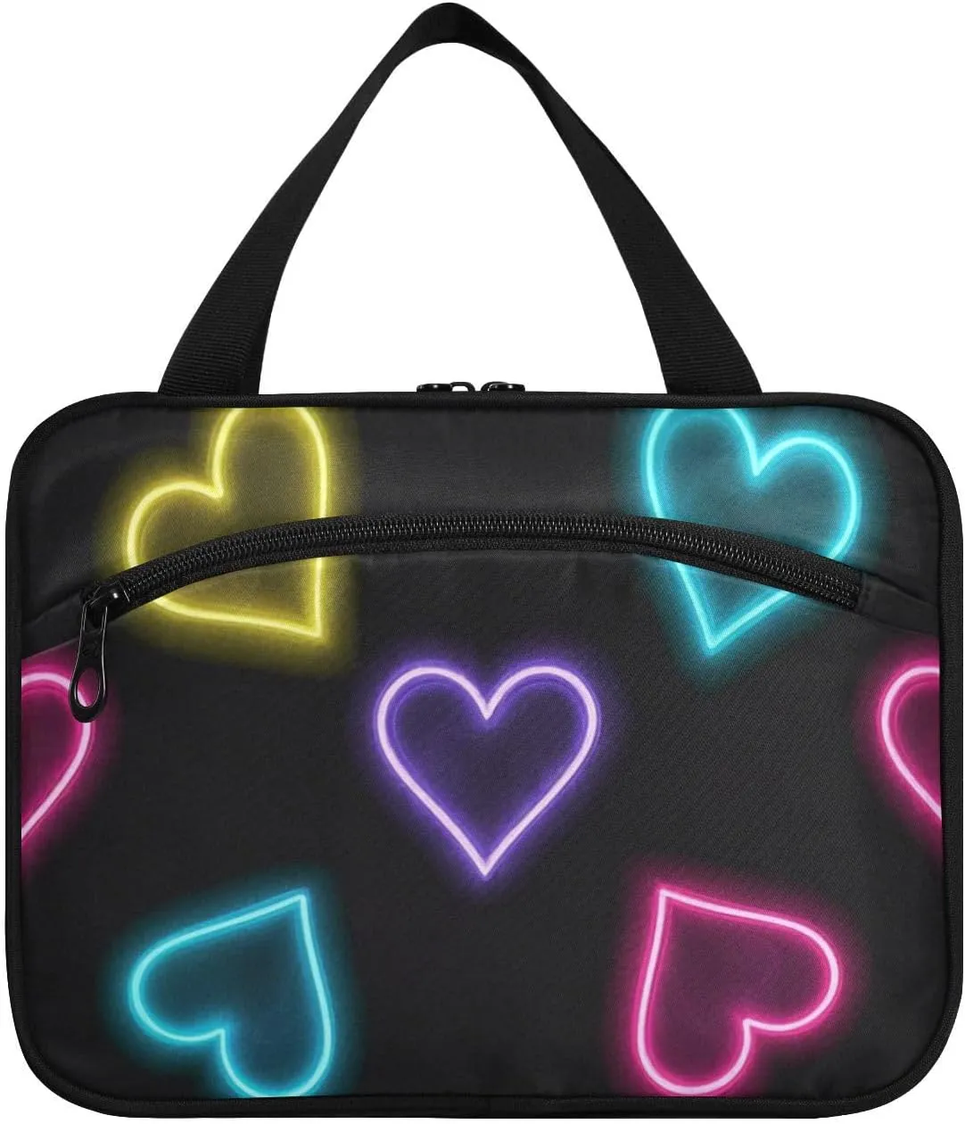 Neon Cololove reds hanging toiletry kit for men with hook, designer collapsible bags for toiletries for cruise travel camping maleta para maquillaje L