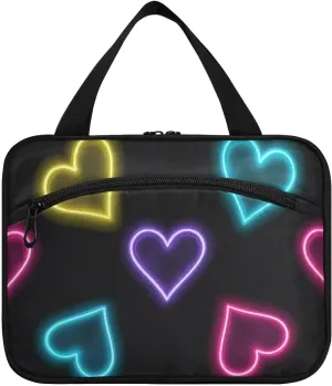 Neon Cololove reds hanging toiletry kit for men with hook, designer collapsible bags for toiletries for cruise travel camping maleta para maquillaje L