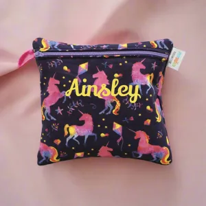 Neon Unicorn Food Safe Personalized Reusable Bag