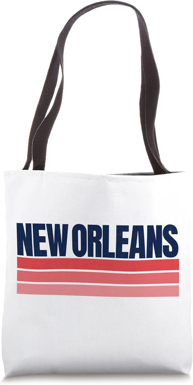 New Orleans Red/Blue Stripes Classic & Cool New Orleans LA Tote Bag