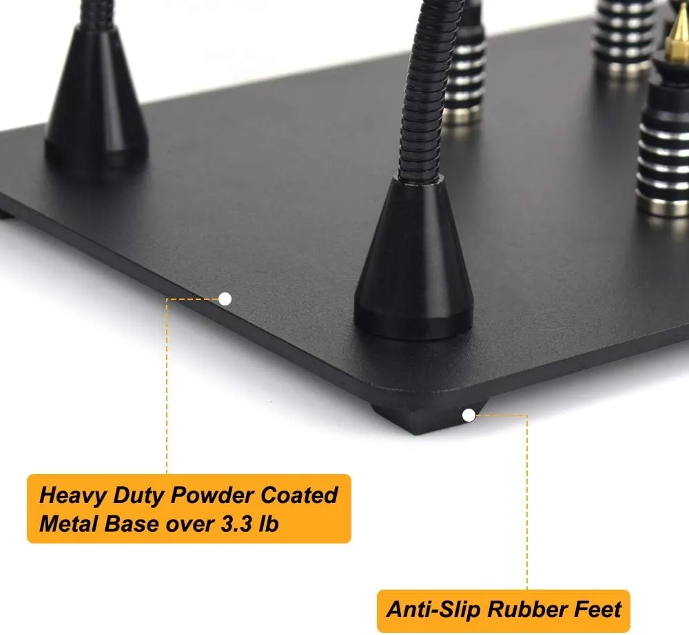 NOEVSBIG Magnetic Helping Hands Soldering Station with Large & Heavy Duty Base, 6 PCB Holders,5 Flexible Arms with Precision 360 Degree Alligator Clip Helping hands for Soldering Electronic Repair DIY