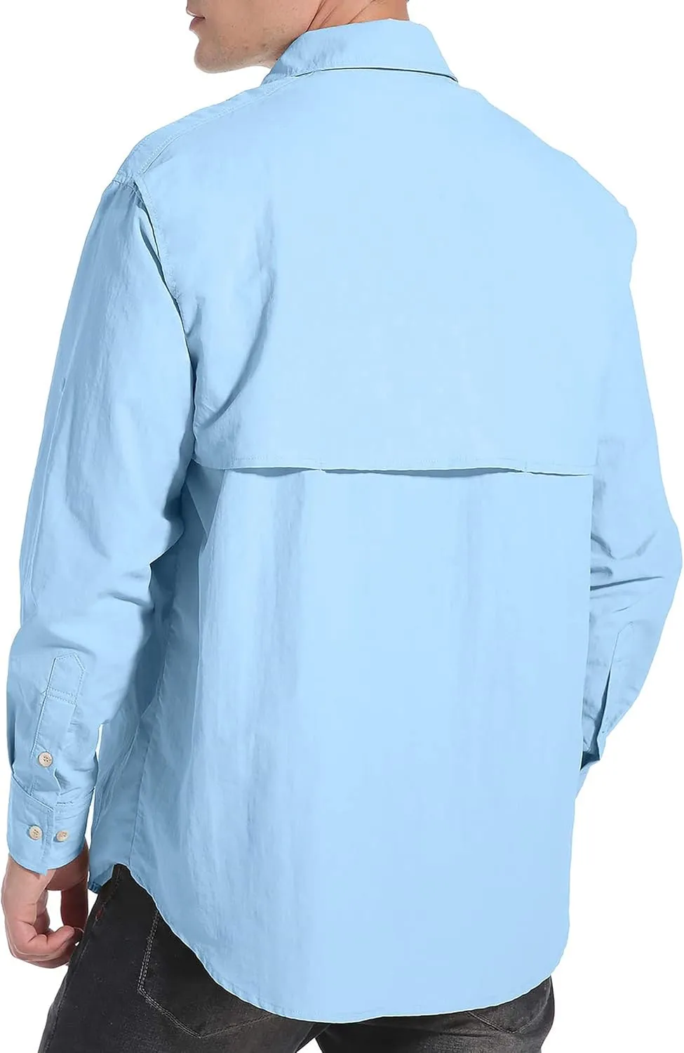 NOMINATE Mens Long Sleeve Fishing Shirts UPF 50  UV Protection Sun Shirts Quick Drying Hiking Lightweight