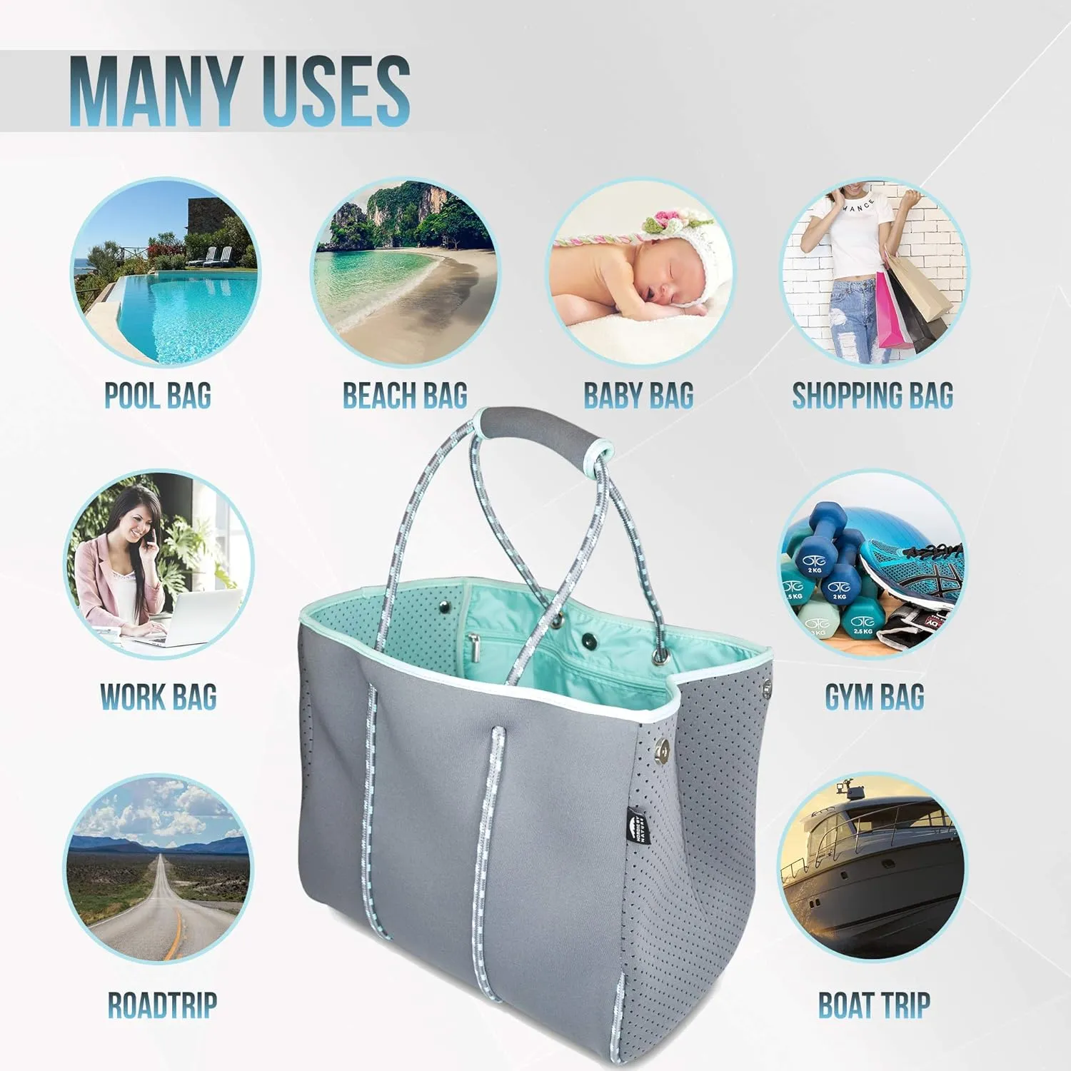 Nordic By Nature Large Designer Beach Bag Tote For Women, Men And Kids