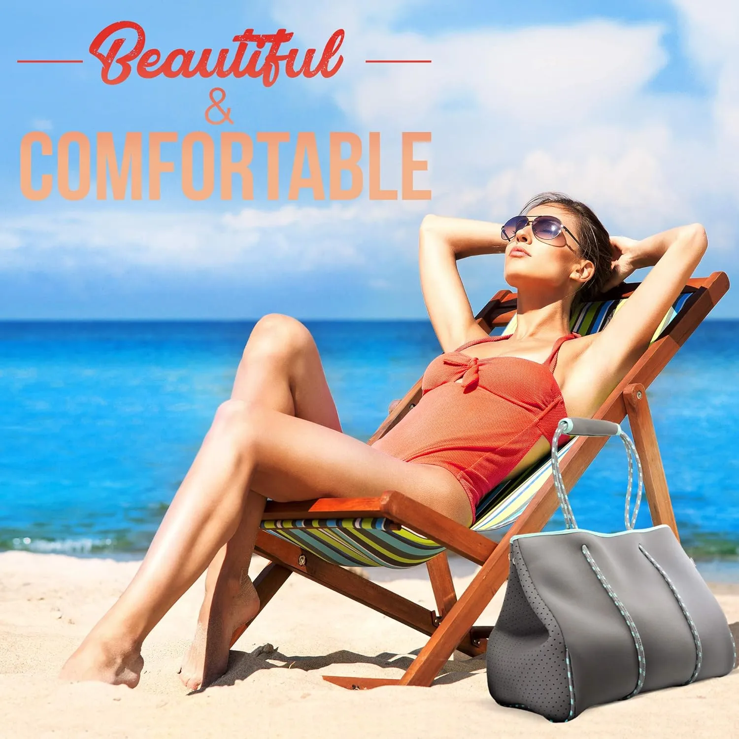 Nordic By Nature Large Designer Beach Bag Tote For Women, Men And Kids