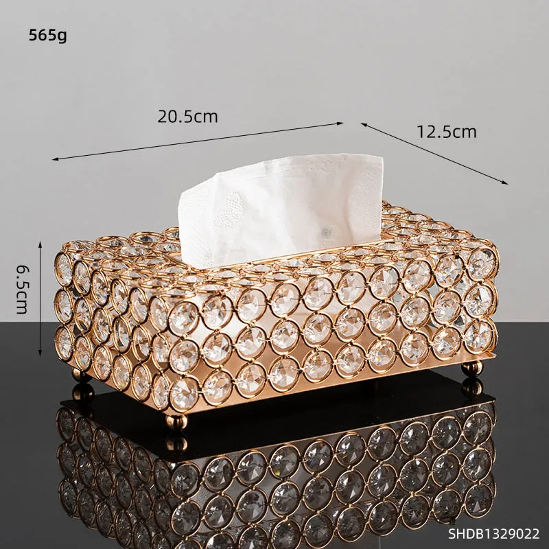 Nordic Diamond Pencil Vases Tissue Box Home Storage Metal Napkin Holder Luxury Bedroom Kitchen Living Decor Home Decoration