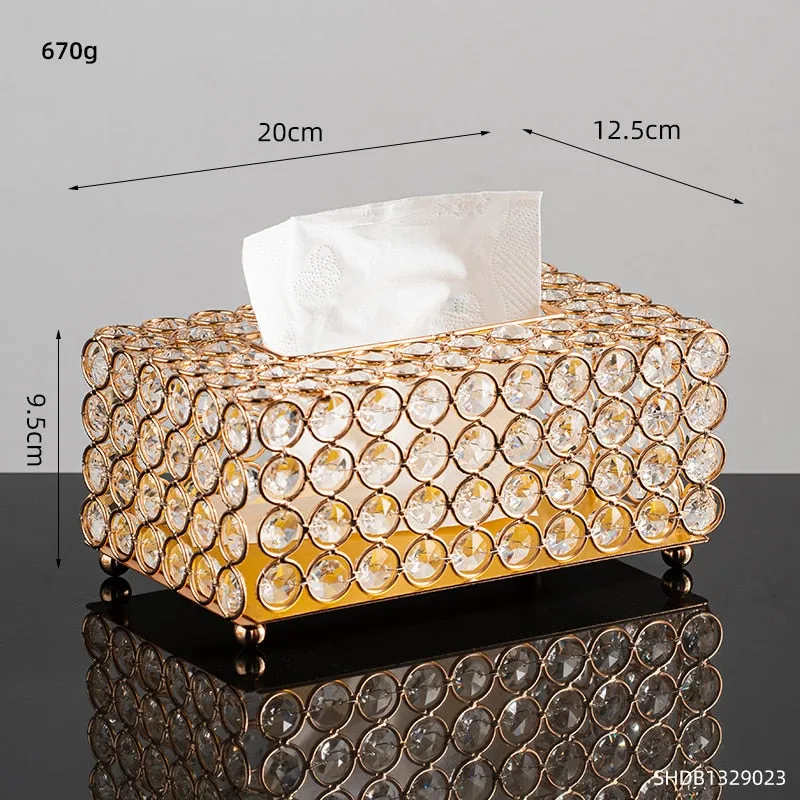 Nordic Diamond Pencil Vases Tissue Box Home Storage Metal Napkin Holder Luxury Bedroom Kitchen Living Decor Home Decoration