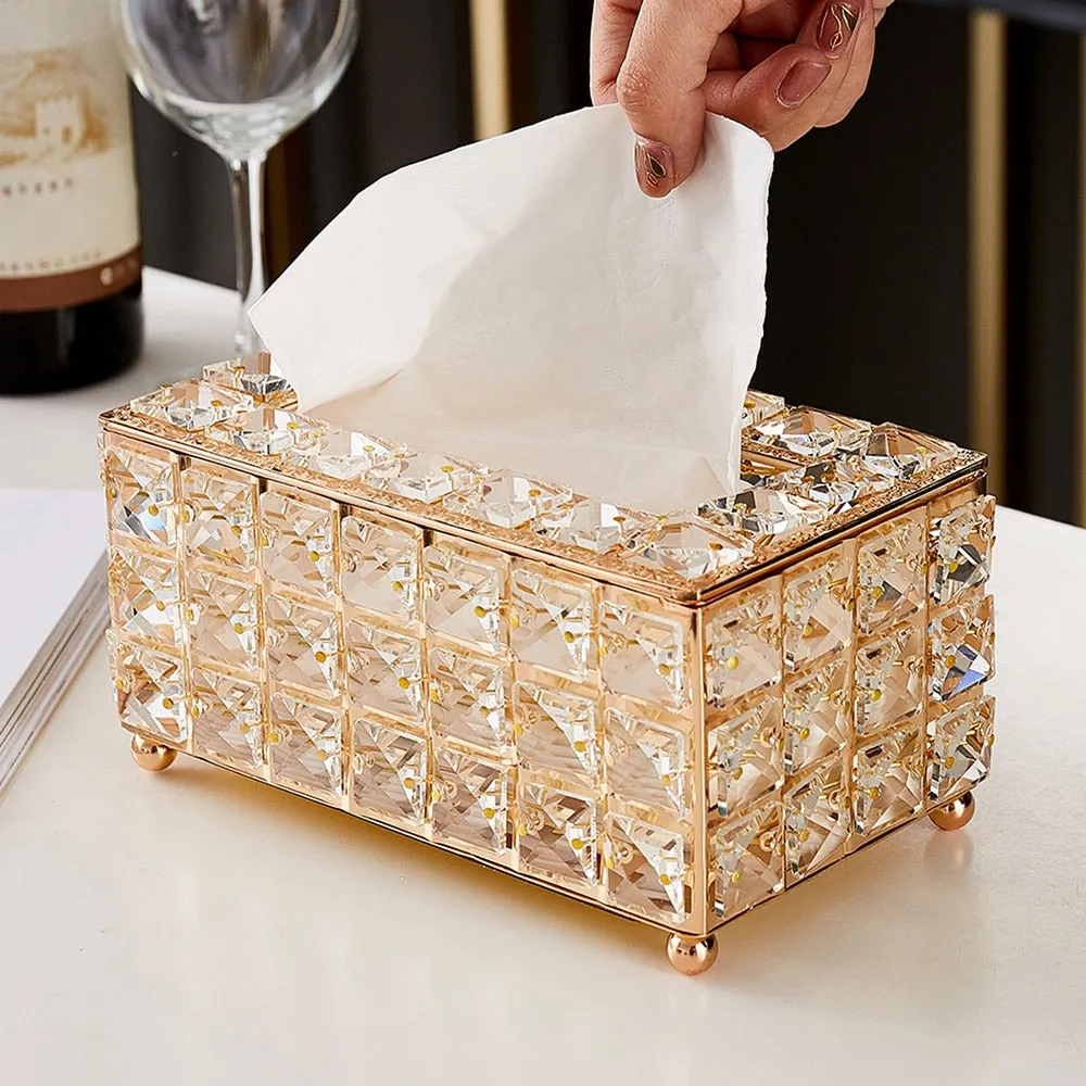 Nordic Diamond Pencil Vases Tissue Box Home Storage Metal Napkin Holder Luxury Bedroom Kitchen Living Decor Home Decoration