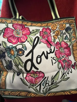 NWT Brighton "Love is in the Air" Canvas Tote