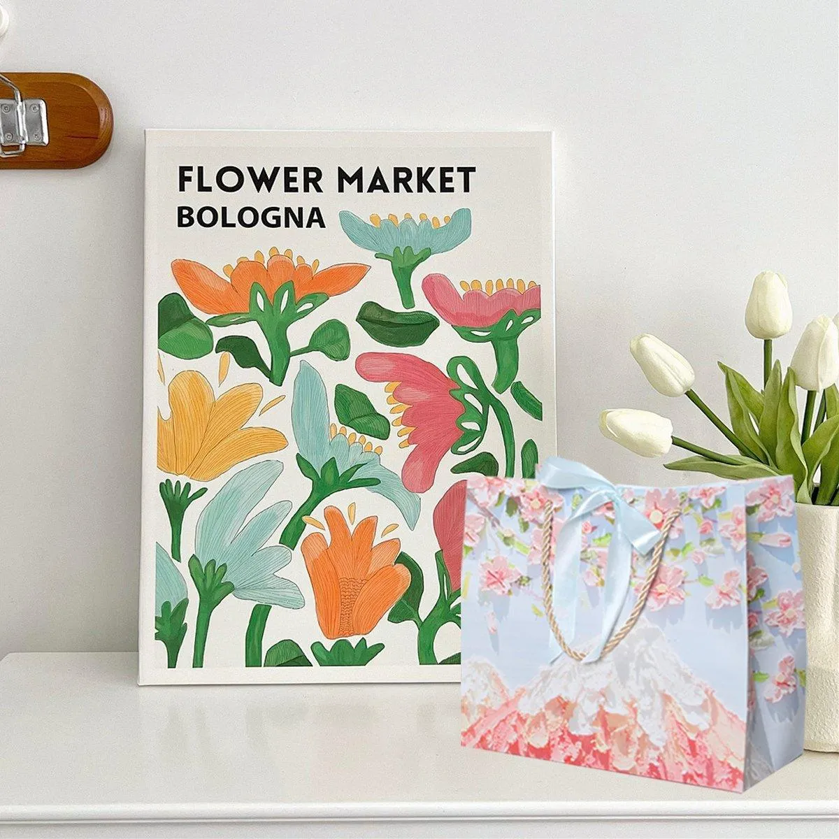 Oil Painting Pattern Gift Paper Bags 2Styles 50PCS