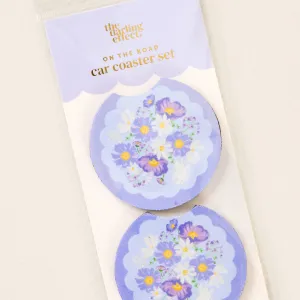 On the Road Car Coaster Set-Bouquet Beauty Purple