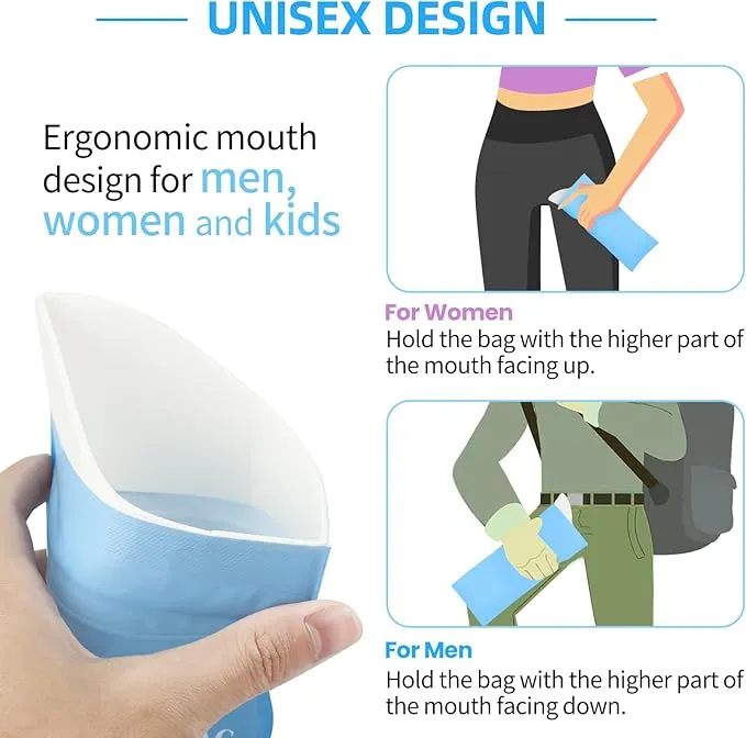 ONEDONE Disposable Urine Bags 6/8/12/24 30.4 OZ Pee Bags for Travel for Men Women Kids Emergency Urine Bags Portable Unisex Urinal Bags Vomit Bags for Traffic Jams Camping Hiking