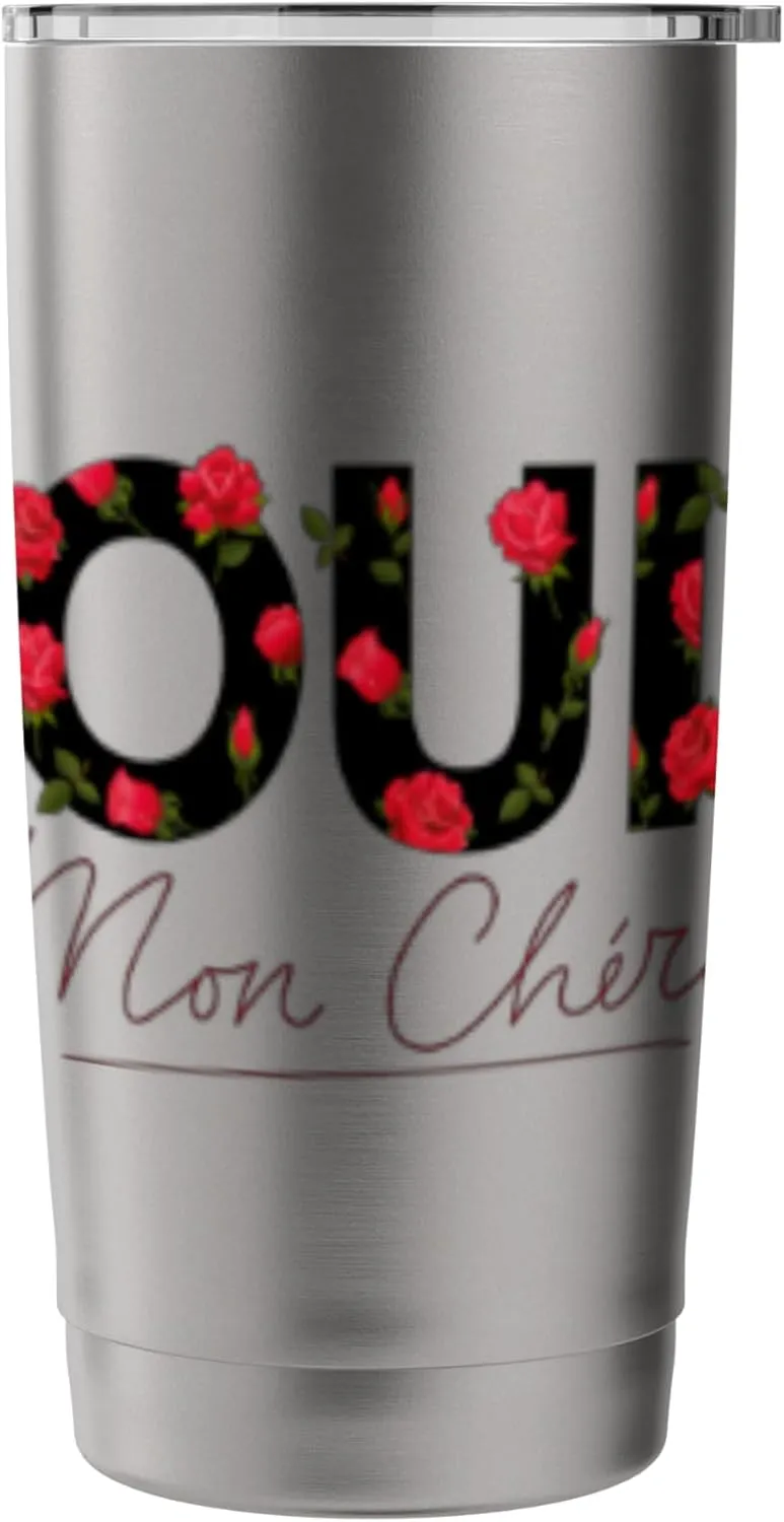 Oui Mon Cheri Cool French Expression Quotes Graphic Designs Stainless Steel Insulated Tumbler