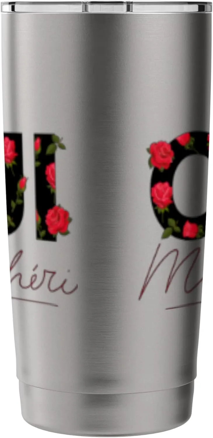 Oui Mon Cheri Cool French Expression Quotes Graphic Designs Stainless Steel Insulated Tumbler