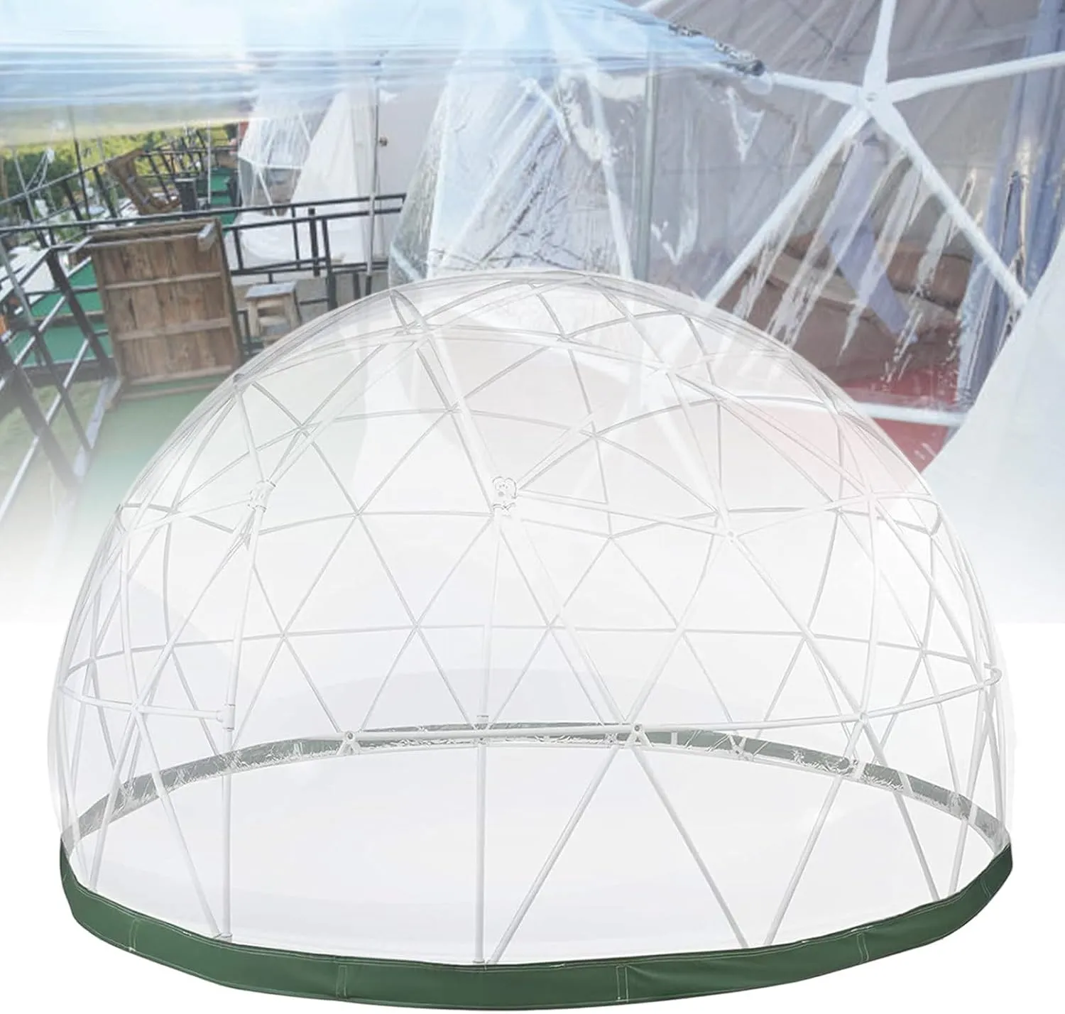 Outdoor Dome Camping Tent, Domed Conservatory Garden Room, with Transparent TPU Cover & Polyester Gauze, for Outdoor Camping, Picnics, Car Shows