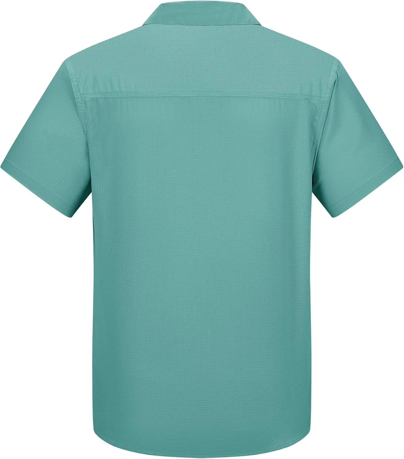 Outdoor Ventures Men's Lightweight Short Sleeve Fishing Shirt UPF 50 Button Down Quick Dry Cooling Hiking Travel Safari Shirt