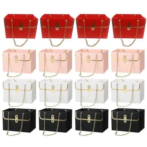 Paper Gift Bag with Metal Chain 4 Colors 10PCS