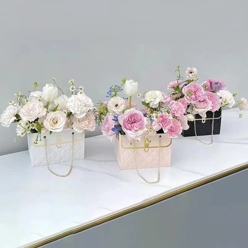 Paper Gift Bag with Metal Chain 4 Colors 10PCS