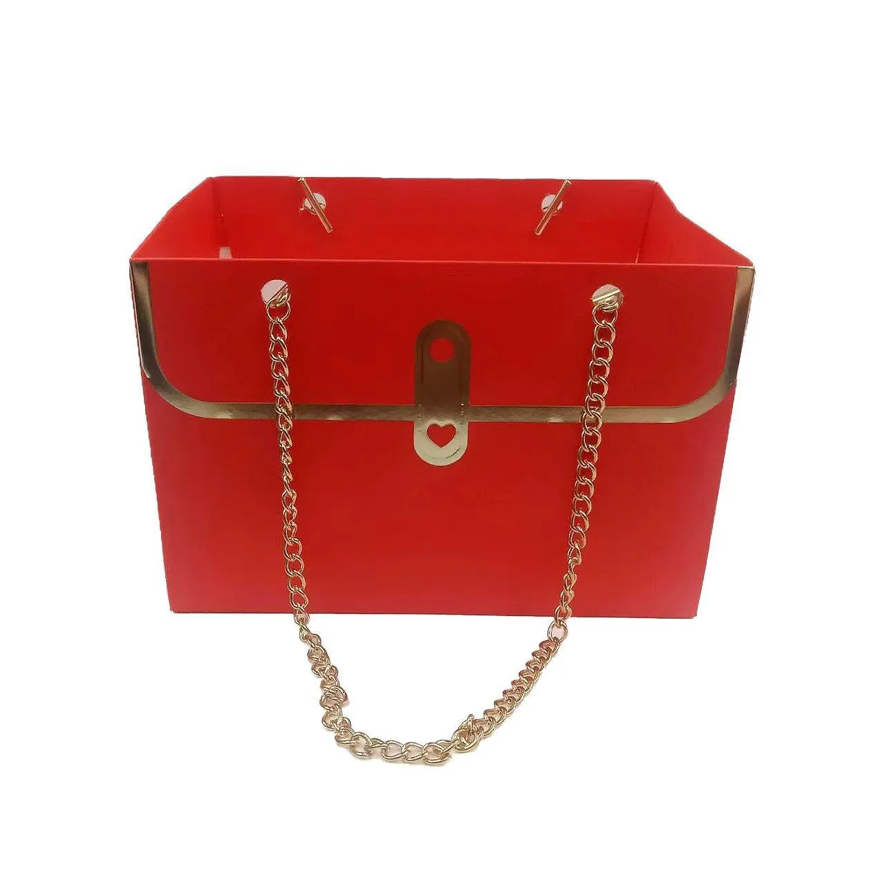 Paper Gift Bag with Metal Chain 4 Colors 10PCS