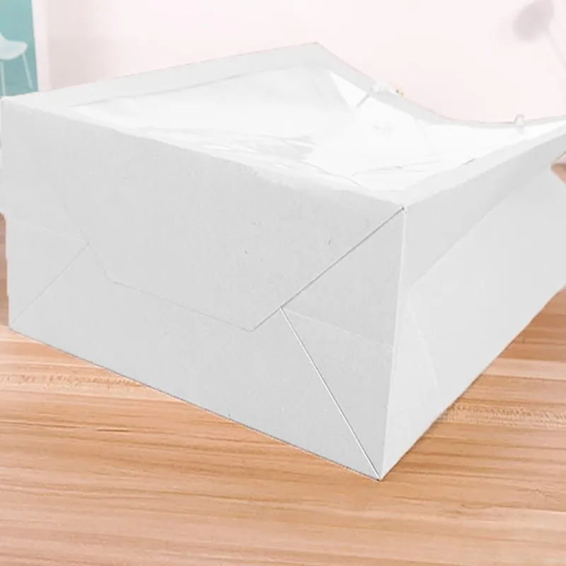 Paper Gift Bags with Clear Window 20PCS 5Sizes White