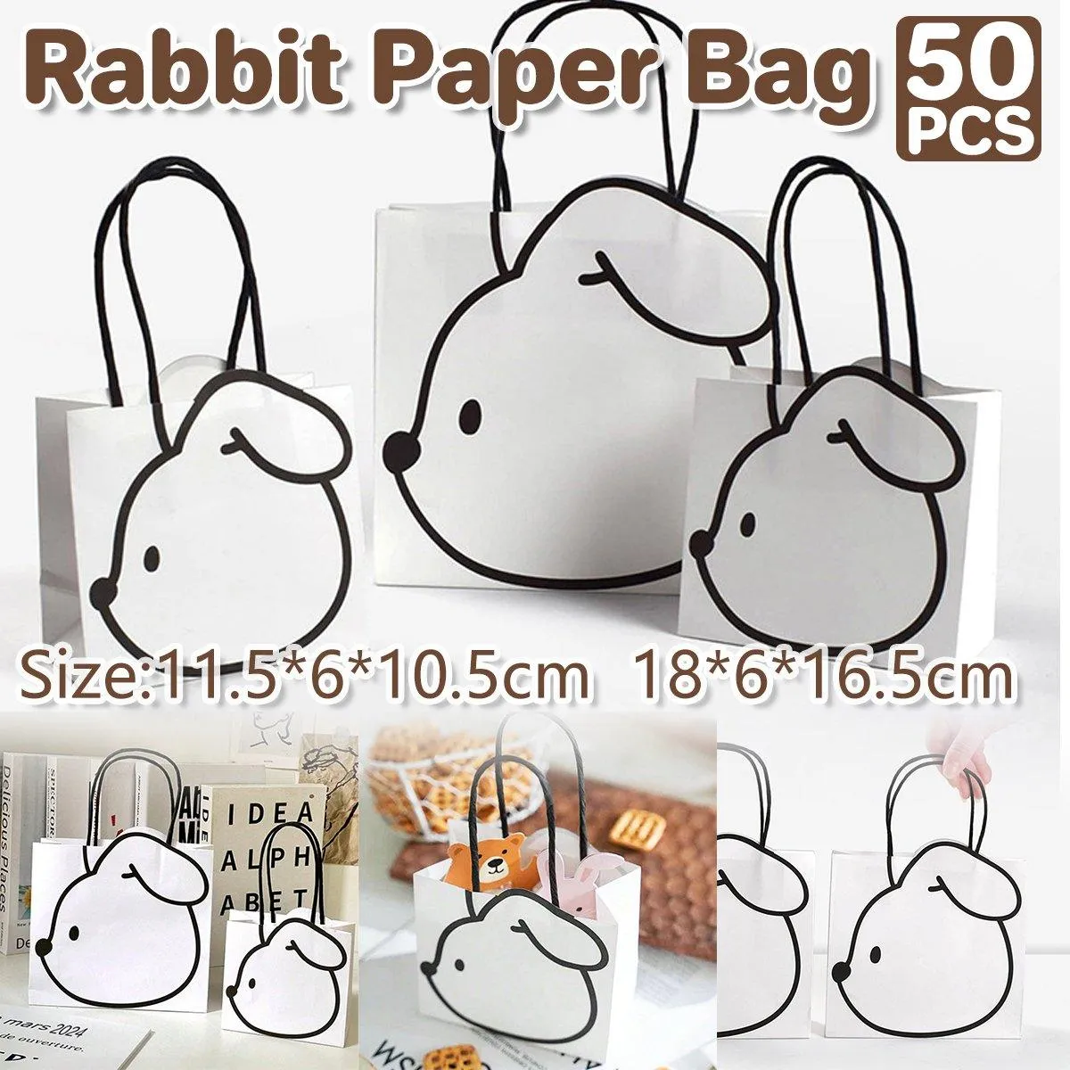 Paper Gift Bags with Handles 50PCS