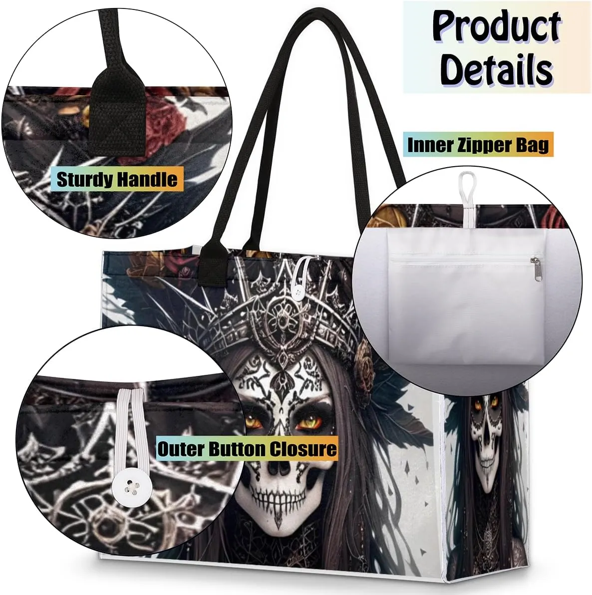 Pardick Large Travel Utility Tote Bag for Women Reusable Shopping Bags with Handles-bag