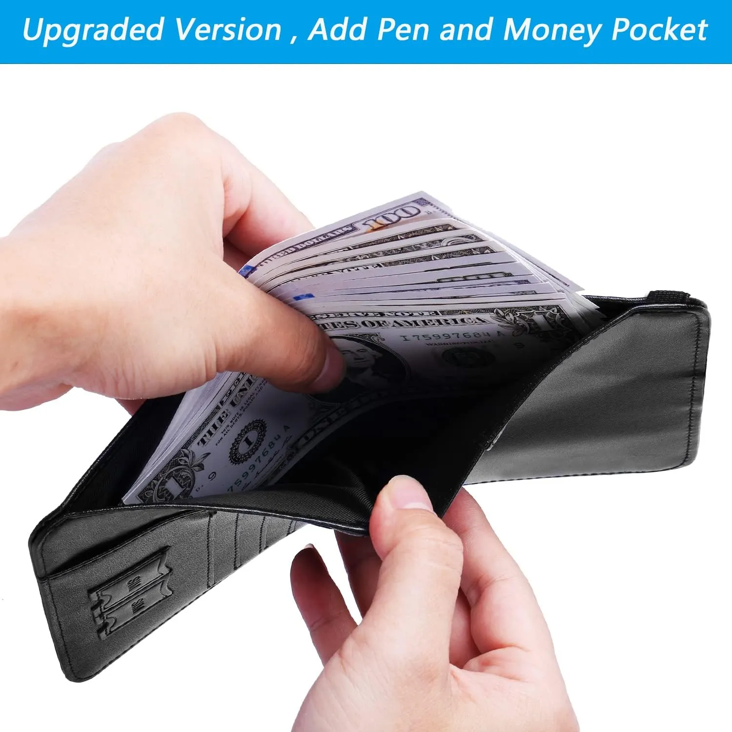 Passport Holder Cover Wallet Travel Essentials RFID Blocking Leather Card Case International Must Haves Travel Accessories for Women Men(113#Black)