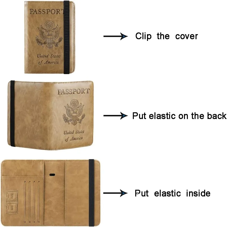 Passport Holder Cover Wallet Travel Essentials RFID Blocking Leather Card Case International Must Haves Travel Accessories for Women Men(113#Brown)