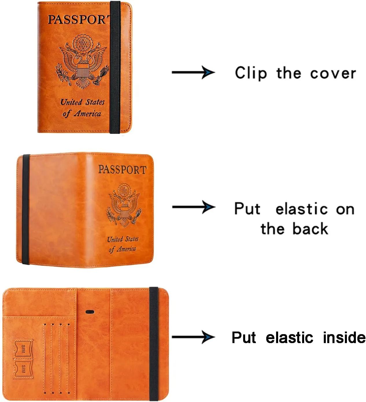 Passport Holder Cover Wallet Travel Essentials RFID Blocking Leather Card Case International Must Haves Travel Accessories for Women Men(113#Claybank)