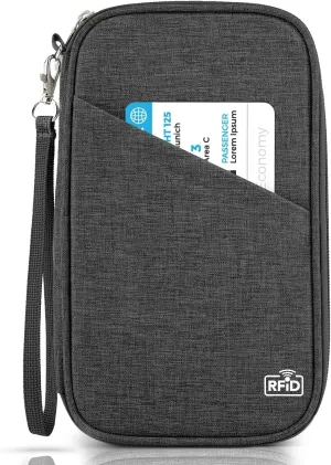 Passport Holder Family, Women RFID Blocking Passport Wallet, Travel Essentials Premium Wallets, Waterproof Passport Holders Bag for Men Traveling, Travel Document Organizer Credit Cards Case