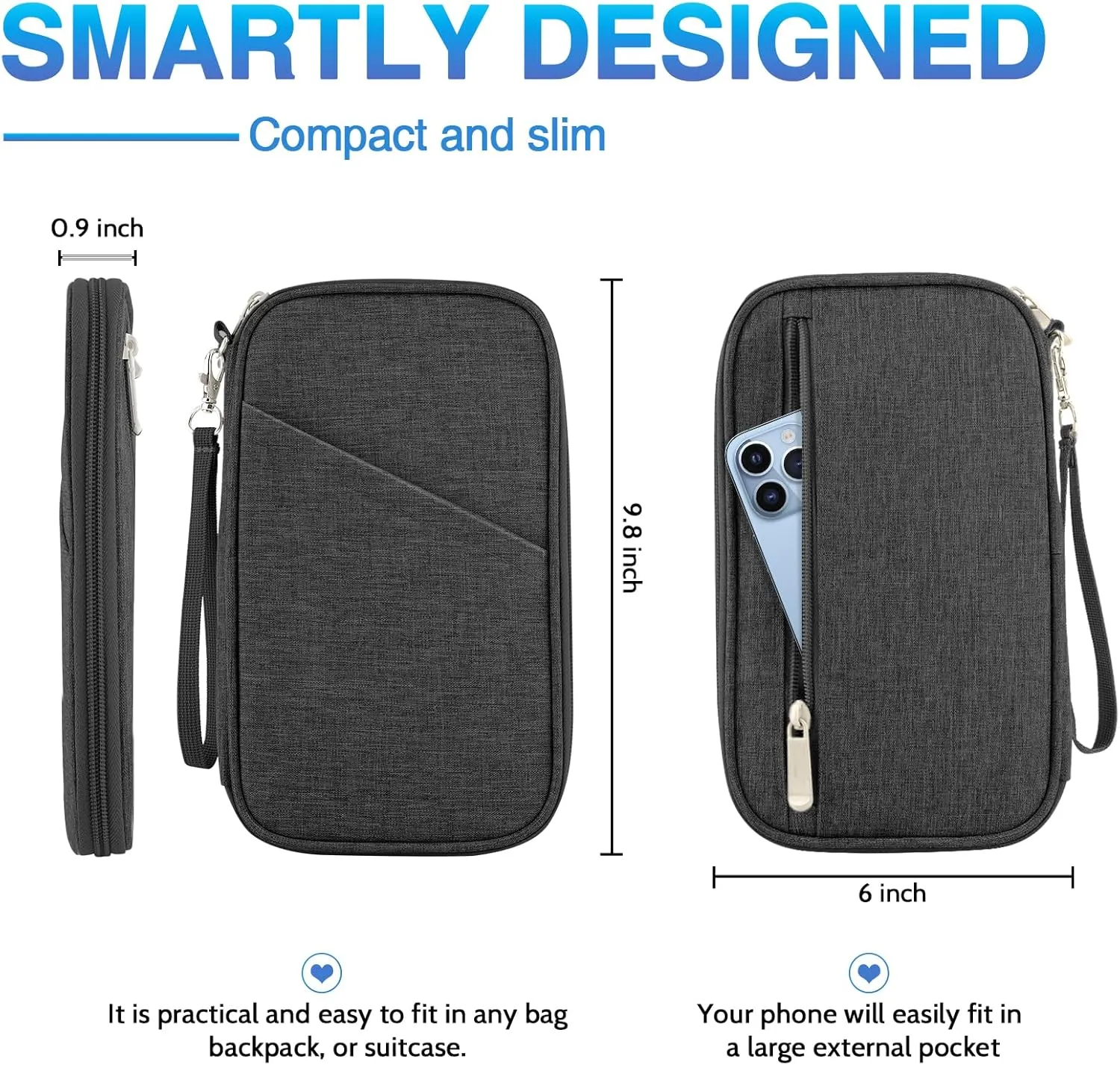 Passport Holder Family, Women RFID Blocking Passport Wallet, Travel Essentials Premium Wallets, Waterproof Passport Holders Bag for Men Traveling, Travel Document Organizer Credit Cards Case