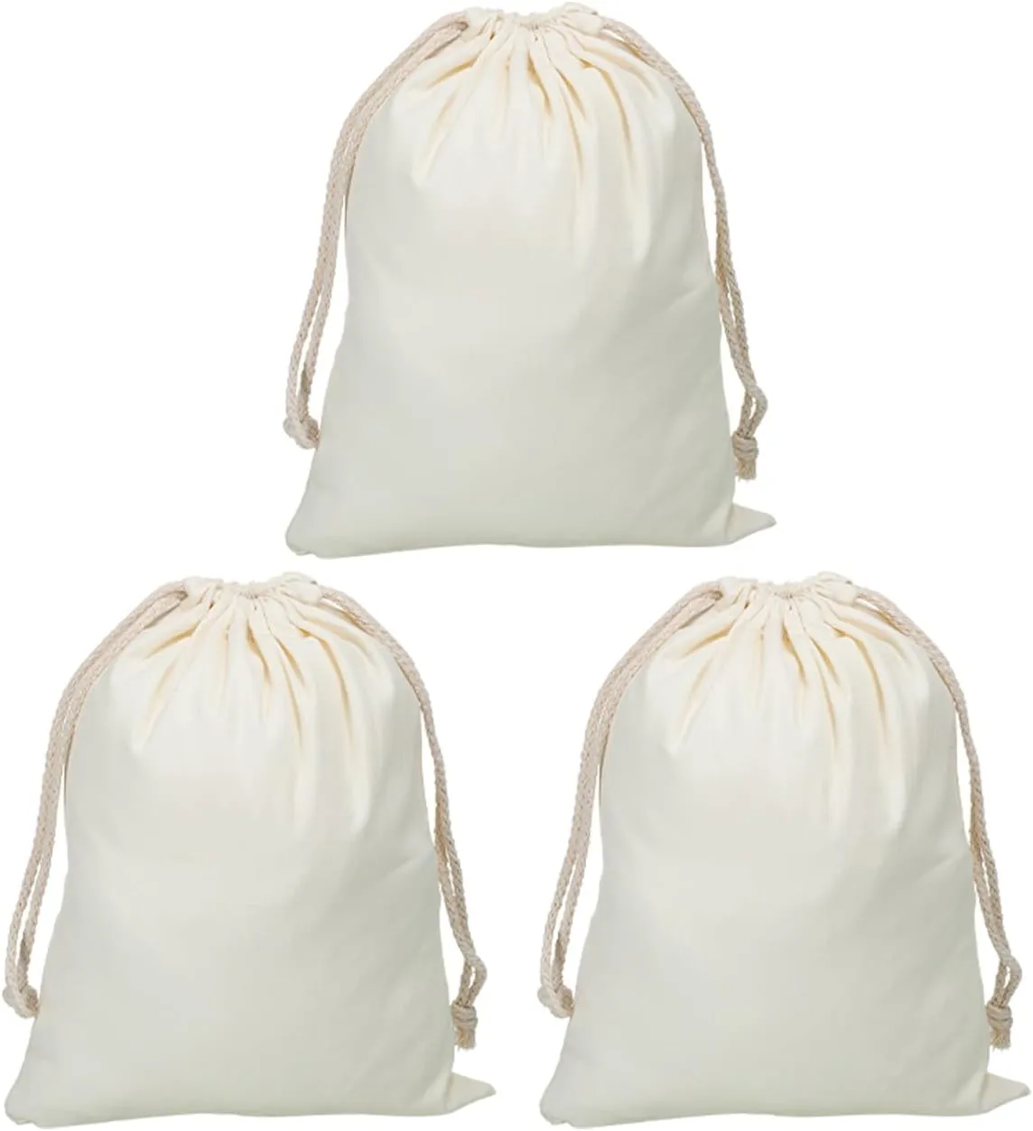 PATIKIL Polyester Cotton Reusable Drawstring Bags, Multipurpose Washable Cotton Dust Bags, Luggage Organizer, Travel Essentials Storage Pouch,