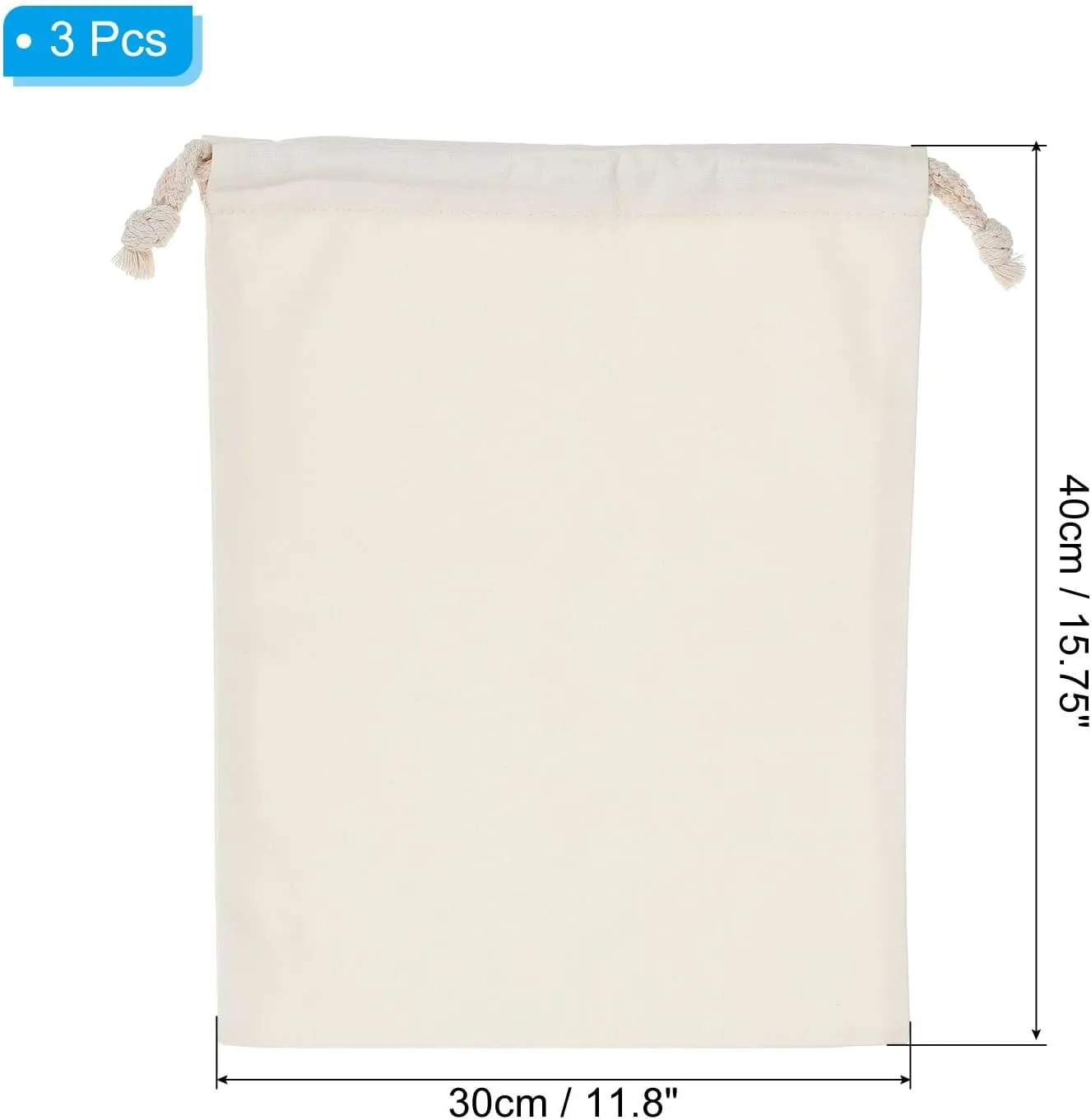 PATIKIL Polyester Cotton Reusable Drawstring Bags, Multipurpose Washable Cotton Dust Bags, Luggage Organizer, Travel Essentials Storage Pouch,