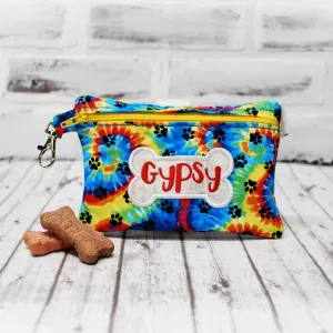 Paw Print Tie Dye Personalized Reusable Food Bag