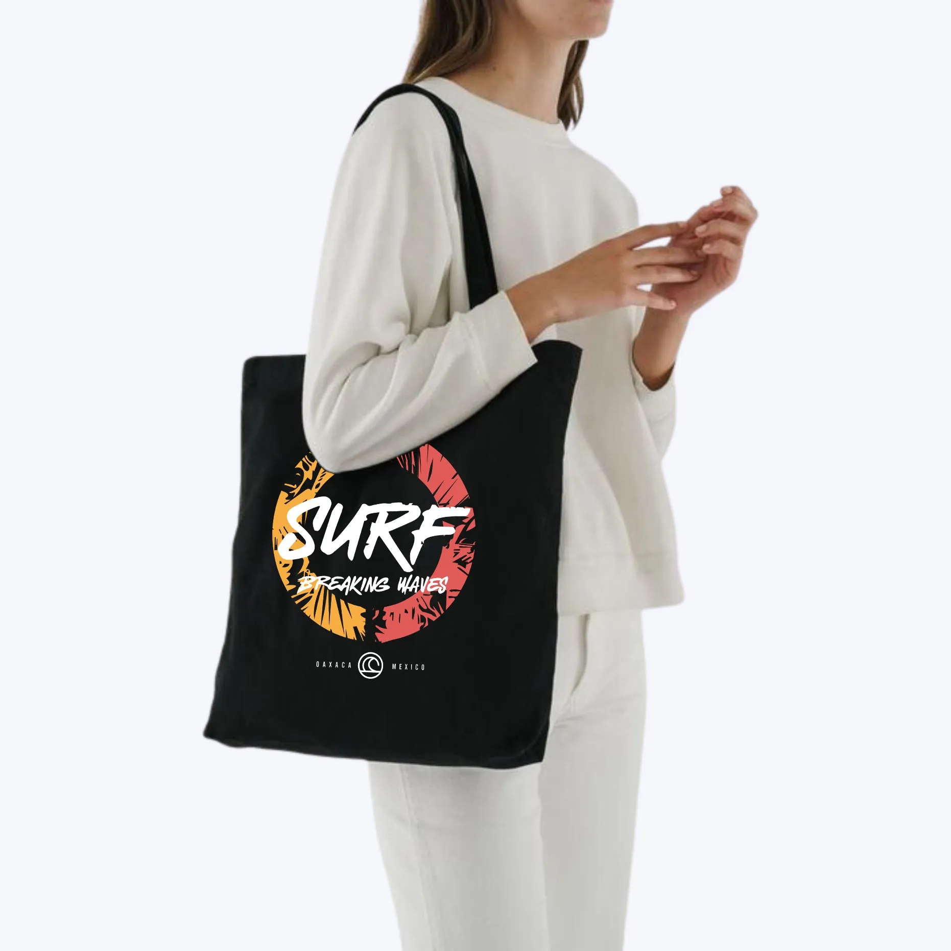 Peach Blossom Women's Cotton Printed Tote Bag With Zipper and Pouch | Pack Of 2 Combo