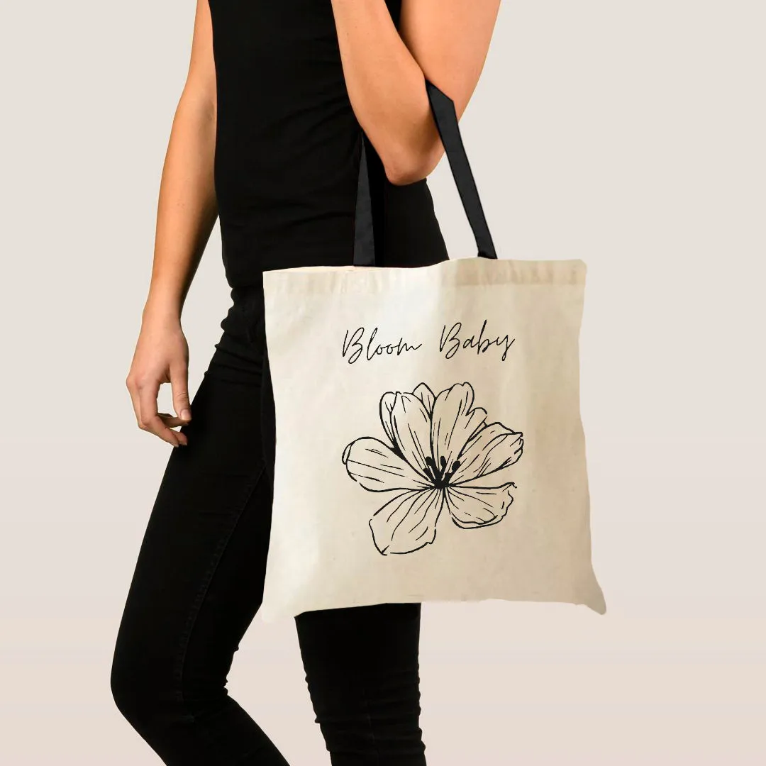 Peach Blossom Women's Cotton Printed Tote Bag With Zipper and Pouch | Pack Of 2 Combo