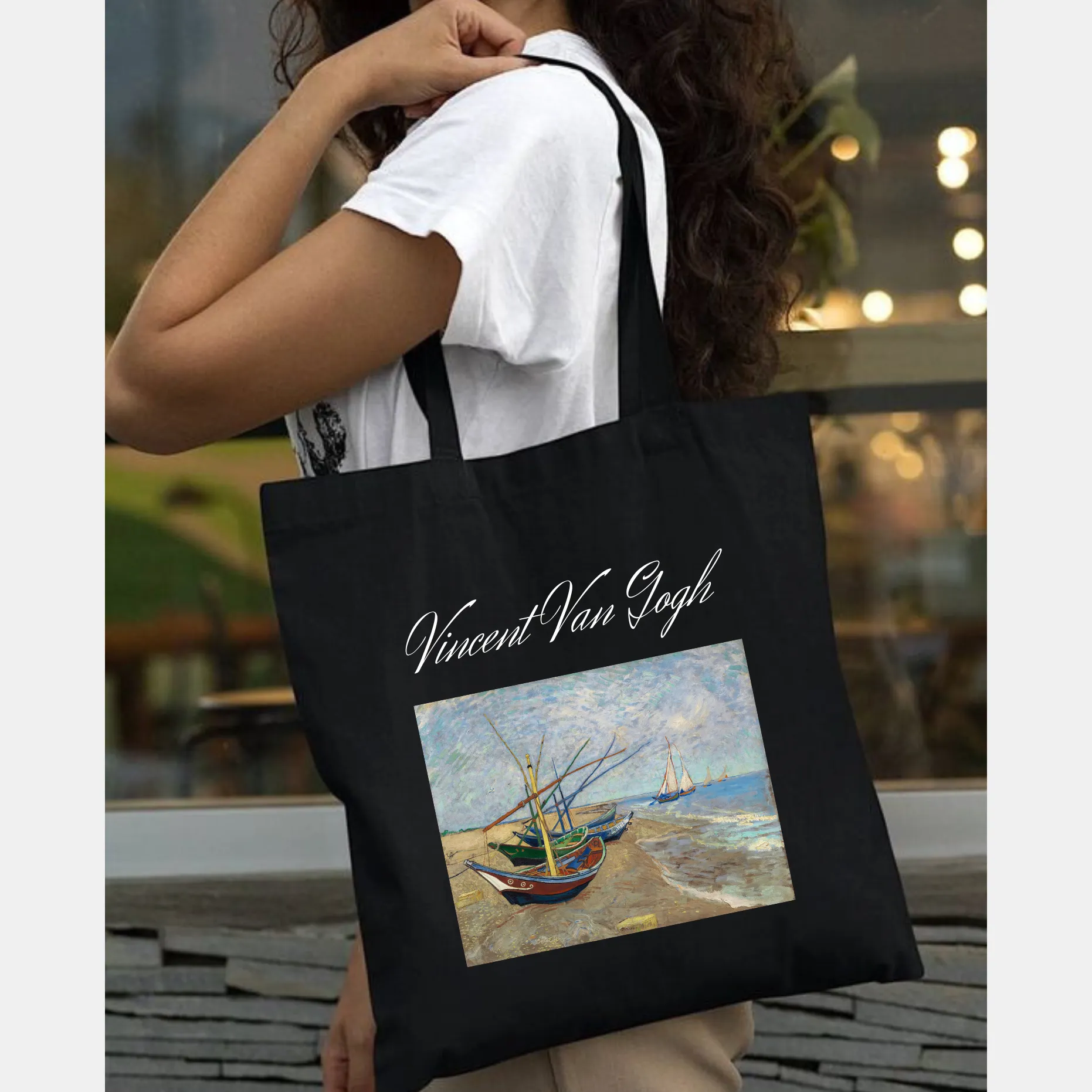 Peach Blossom Women's Cotton Printed Tote Bag With Zipper and Pouch