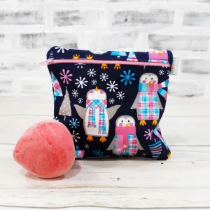 Penguins in Scarves Personalized Reusable Food Bag