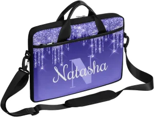 Personalized Glitter Laptop Bag Case Briefcases for Women, Custom Gift Computer Cases for Laptops, Tablet Shoulder Bag