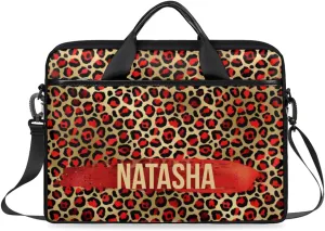 Personalized Laptop Bag Case Briefcases Shoulder Bag for Women, Custom Computer Cases for Laptops Hot Pink Flower