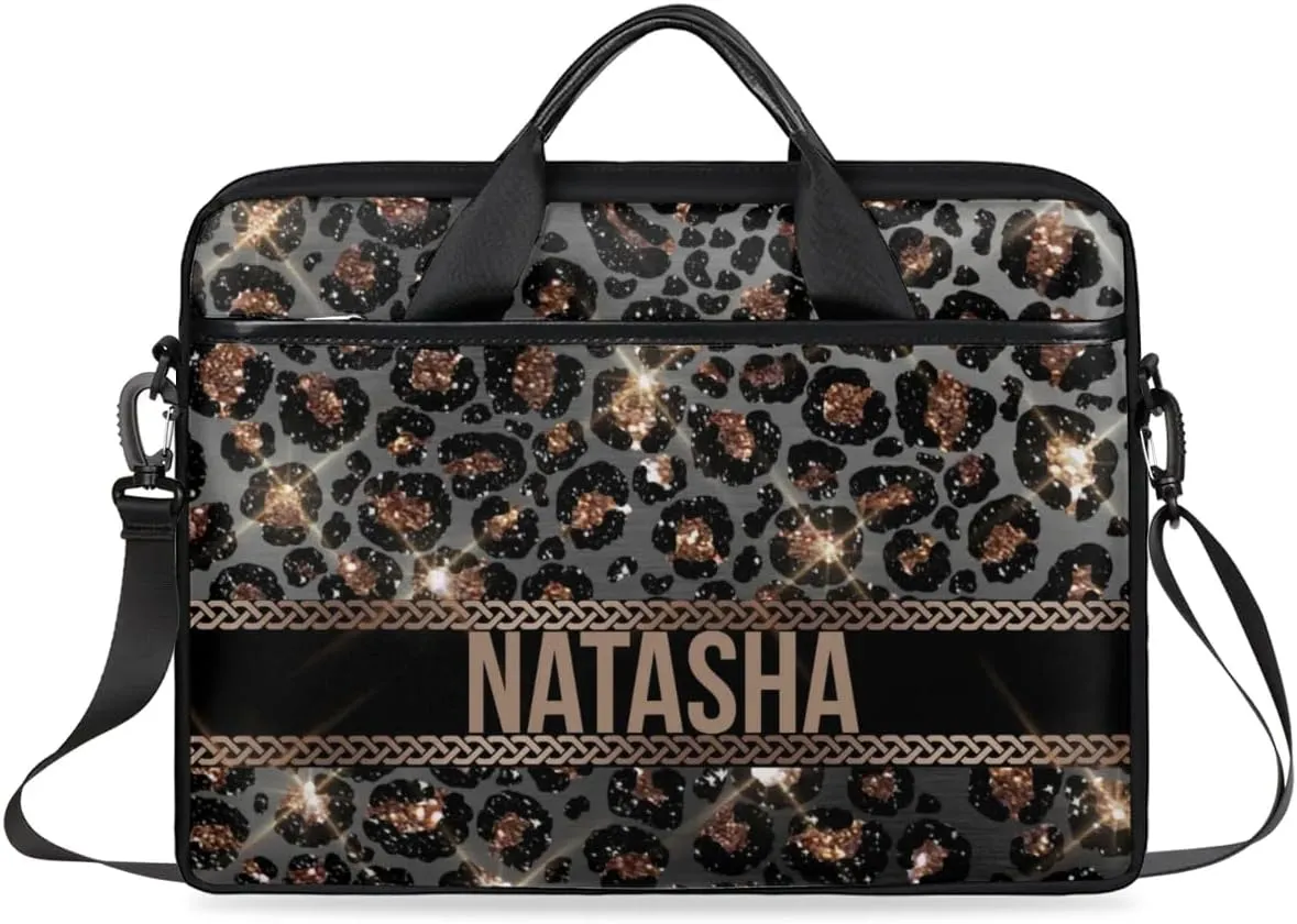 Personalized Laptop Bag Case Briefcases Shoulder Bag for Women, Custom Computer Cases for Laptops Hot Pink Flower