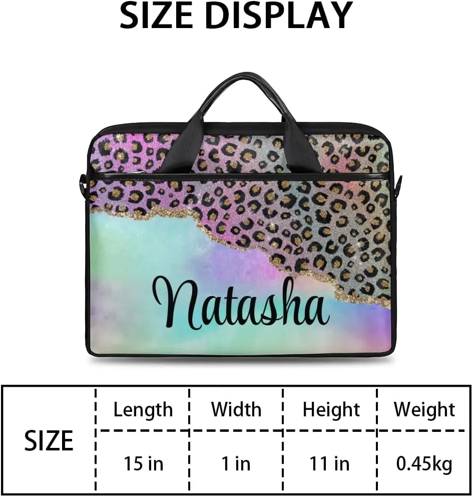 Personalized Laptop Bag Case Briefcases Shoulder Bag for Women, Custom Computer Cases for Laptops Hot Pink Flower