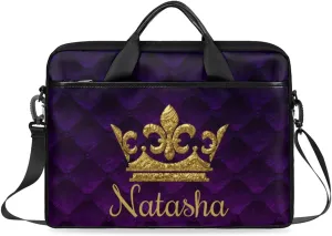 Personalized Laptop Bag Case Briefcases Shoulder Bag for Women, Custom Computer Cases for Laptops Hot Pink Flower