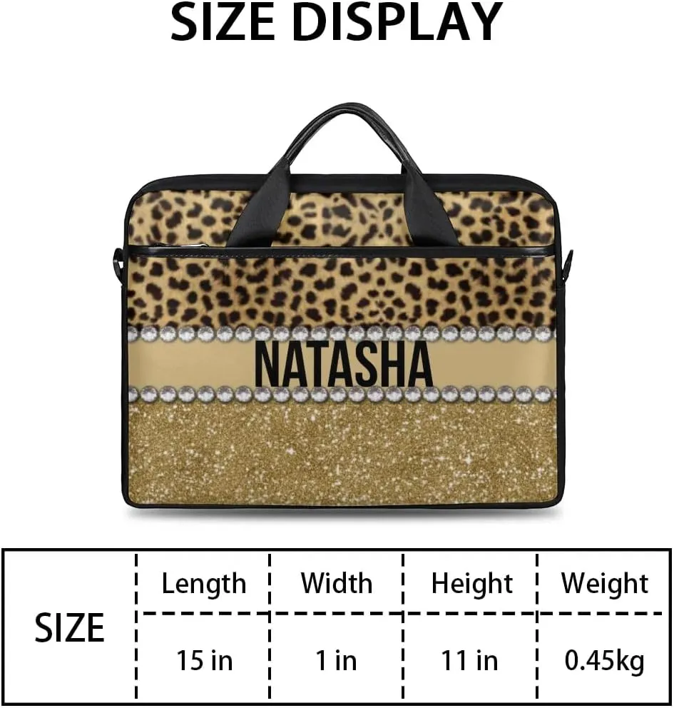 Personalized Laptop Bag Case Briefcases Shoulder Bag for Women, Custom Computer Cases for Laptops Hot Pink Flower