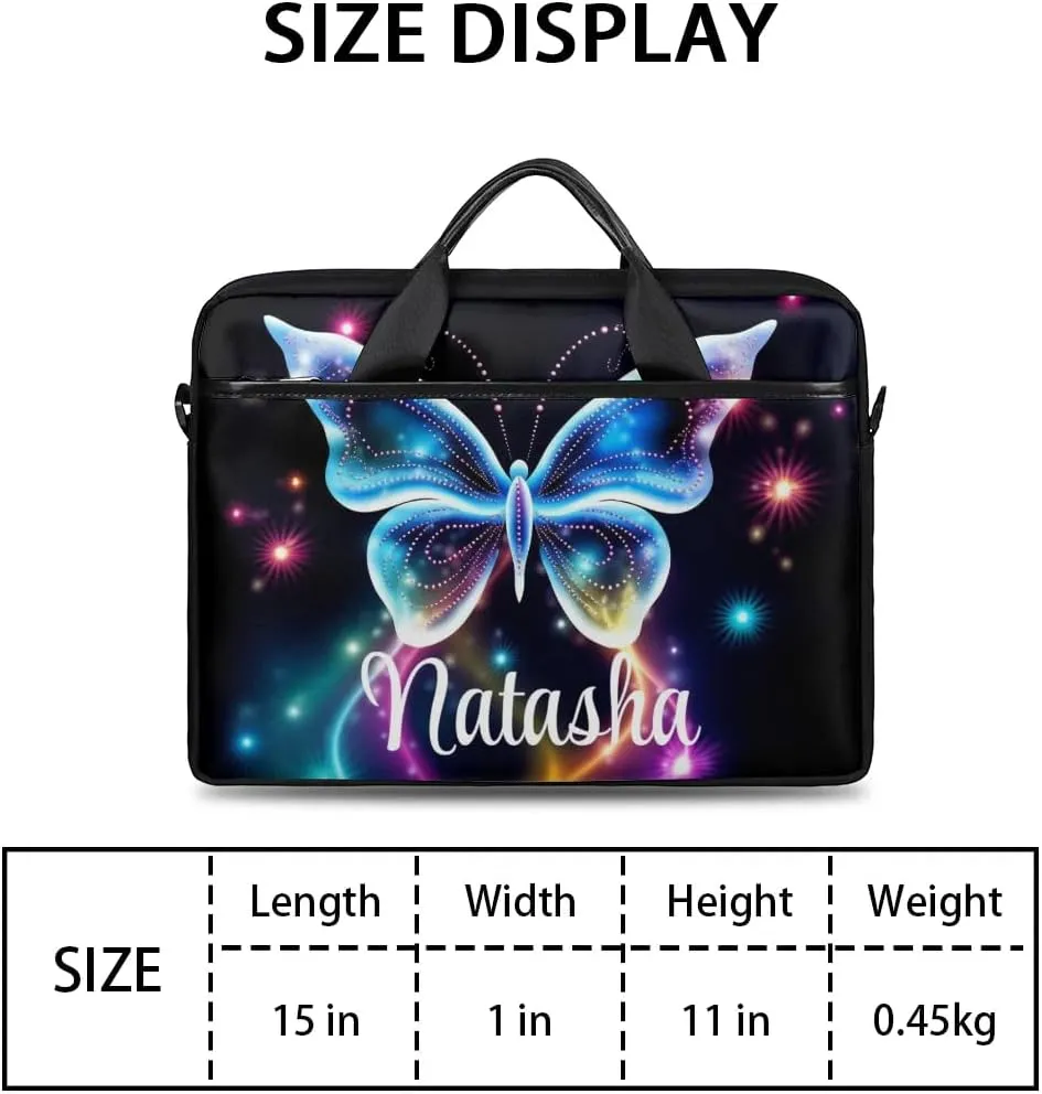 Personalized Laptop Bag Case Briefcases Shoulder Bag for Women, Custom Computer Cases for Laptops Hot Pink Flower