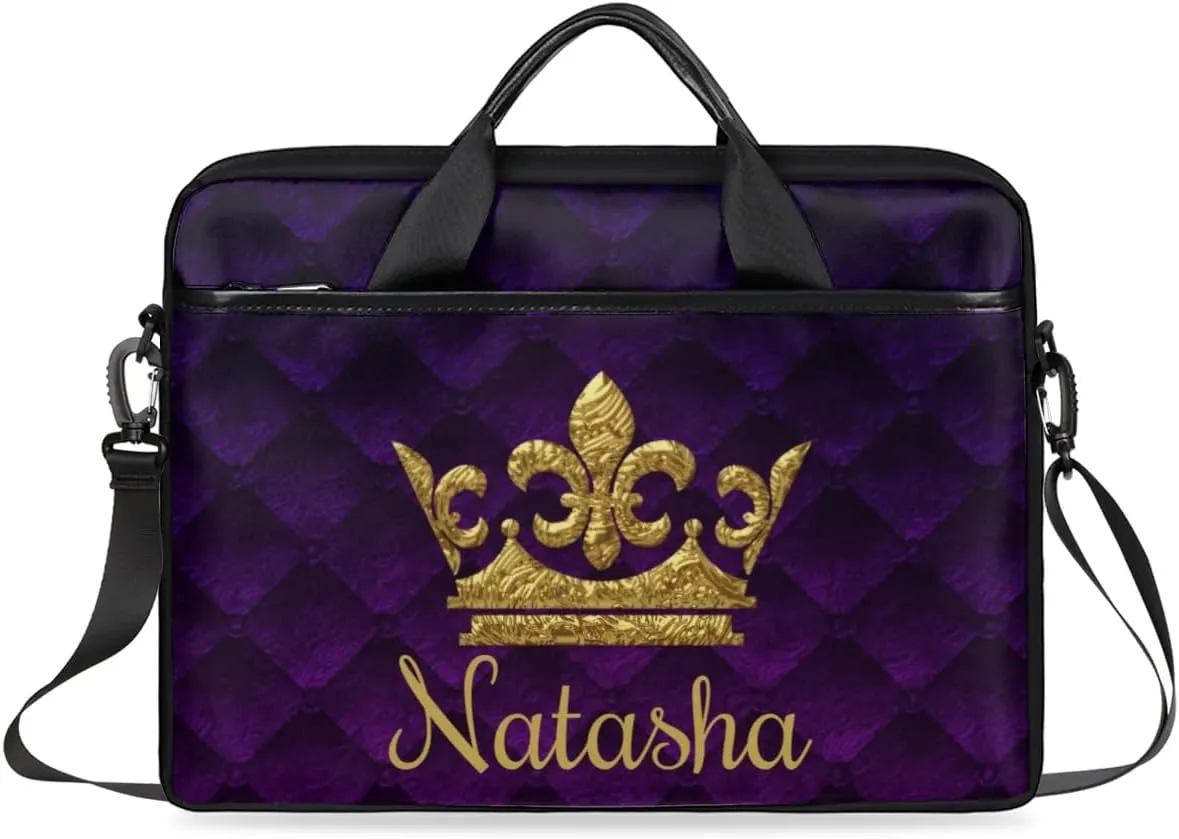 Personalized Laptop Bag Case Briefcases Shoulder Bag for Women, Custom Computer Cases for Laptops Hot Pink Flower