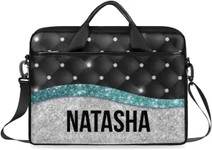 Personalized Laptop Bag Case Briefcases Shoulder Bag for Women, Custom Computer Cases for Laptops Hot Pink Flower